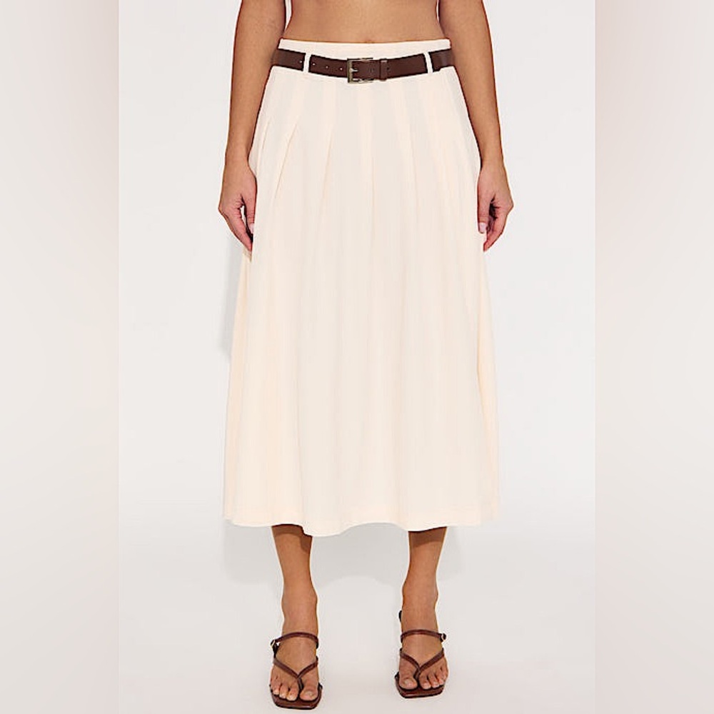 💛⚠️ NWT Pleated Cream Midi Skirt Sz XL & 1X⚠️💛 - Picture 2 of 6
